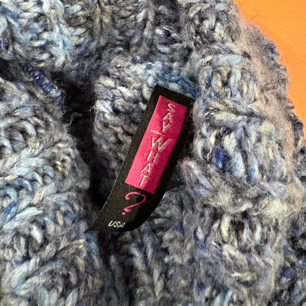 Blue Turtleneck Sweater , Size M, Say What? - Picture 4 of 5